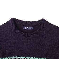 Pine Kids Knit Full Sleeves Fair Isle Design Sweater - Violet