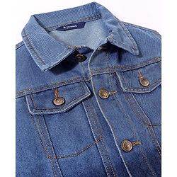 Pine Kids Full Sleeves Dip Dyed Denim Jackets - Blue
