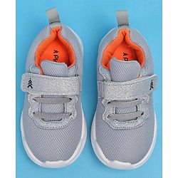 Pine Kids Glittery Detailing Velcro Closure Causal Shoes - Grey