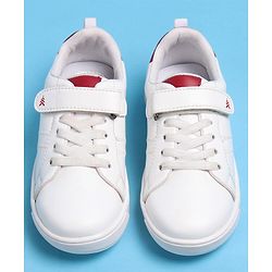Pine Kids Velcro and Lace Closure Casual Shoes - White