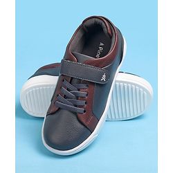 Pine Kids Velcro and Lace Closure Casual Shoes - Dark Grey