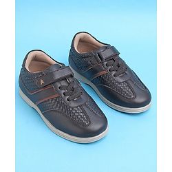 Pine Kids Textured Velcro Closure Casual Shoes - Brown