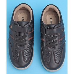 Pine Kids Textured Velcro Closure Casual Shoes - Brown