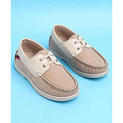 Pine Kids Slip On Color Block Casual Loafer Shoes - Beige