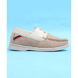 Pine Kids Slip On Color Block Casual Loafer Shoes - Beige