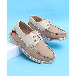 Pine Kids Slip On Color Block Casual Loafer Shoes - Beige