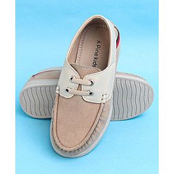 Pine Kids Slip On Color Block Casual Loafer Shoes - Beige