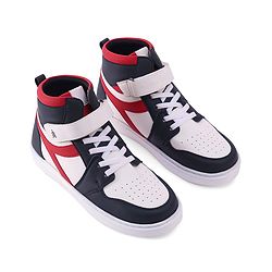 Pine Kids Velcro Closure Sneakers Shoes - White & Red