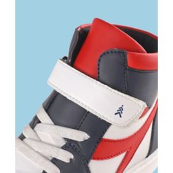 Pine Kids Velcro Closure Sneakers Shoes - White & Red