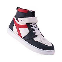 Pine Kids Velcro Closure Sneakers Shoes - White & Red