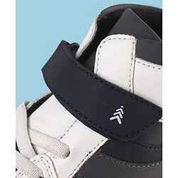 Pine Kids Velcro Closure Sneakers Shoes - White & Navy Blue