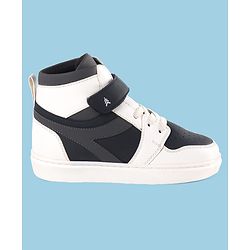 Pine Kids Velcro Closure Sneakers Shoes - White & Navy Blue