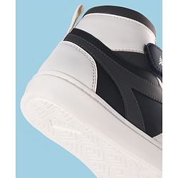 Pine Kids Velcro Closure Sneakers Shoes - White & Navy Blue
