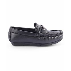 Pine Kids Slip on Formal Wear Shoes with Chain Link - Brown
