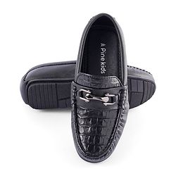 Pine Kids Slip on Formal Wear Shoes with Chain Link - Brown