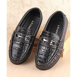 Pine Kids Slip on Formal Wear Shoes with Chain Link - Brown
