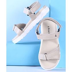 Pine Kids Solid Colored Velcro Closure Sandals - Beige
