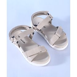 Pine Kids Solid Colored Velcro Closure Sandals - Beige