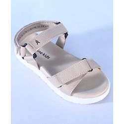 Pine Kids Solid Colored Velcro Closure Sandals - Beige