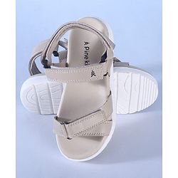 Pine Kids Solid Colored Velcro Closure Sandals - Beige