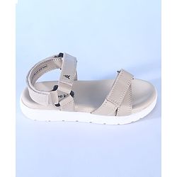 Pine Kids Solid Colored Velcro Closure Sandals - Beige