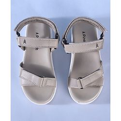 Pine Kids Solid Colored Velcro Closure Sandals - Beige
