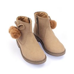 Pine Kids Zipper Closure Winter Boots - Beige