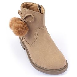 Pine Kids Zipper Closure Winter Boots - Beige