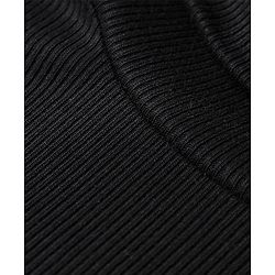 Pine Kids 100% Cotton Full Sleeves Turtle Neck Textured Skivi T-Shirt Solid Color - Black