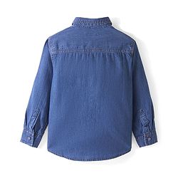 Pine Kids 100% Cotton Full Sleeves Denim Washed Shirt - Blue