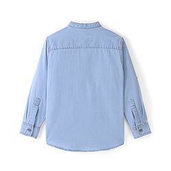 Pine Kids 100% Cotton Full Sleeves Denim Shirts - MId Blue