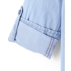 Pine Kids 100% Cotton Full Sleeves Denim Shirts - MId Blue