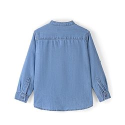 Pine Kids 100% Cotton Full Sleeves Denim Kurta Shirt - Blue