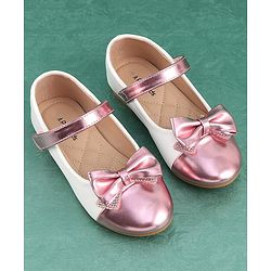 Pine Kids Velcro Closure Bellies with Bow Applique - Red