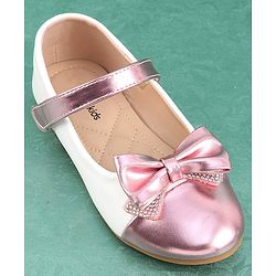 Pine Kids Velcro Closure Bellies with Bow Applique - Red