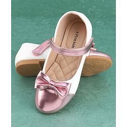 Pine Kids Velcro Closure Bellies with Bow Applique - Red