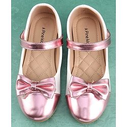 Pine Kids Velcro Closure Bellies with Bow Applique - Red