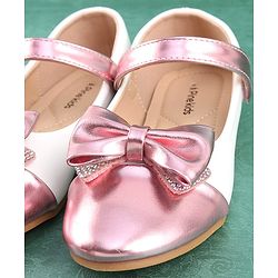 Pine Kids Velcro Closure Bellies with Bow Applique - Red
