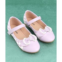 Pine Kids Bellies with Bow Applique & Velcro Closure - Purple