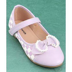 Pine Kids Bellies with Bow Applique & Velcro Closure - Purple