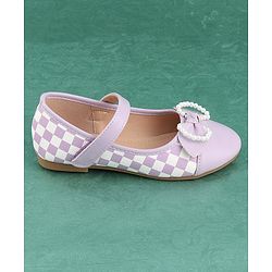 Pine Kids Bellies with Bow Applique & Velcro Closure - Purple