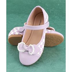 Pine Kids Bellies with Bow Applique & Velcro Closure - Purple