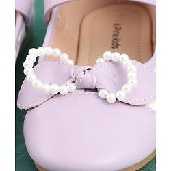 Pine Kids Bellies with Bow Applique & Velcro Closure - Purple