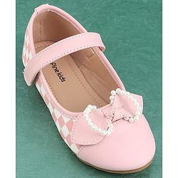 Pine Kids Bellies with Bow Applique & Velcro Closure - Purple