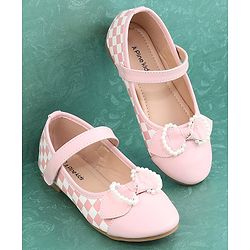 Pine Kids Bellies with Bow Applique & Velcro Closure - Pink