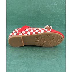 Pine Kids Bellies with Bow Applique & Velcro Closure - Red