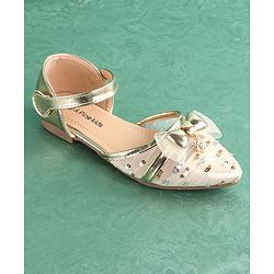 Pine Kids Buckled Bellies with Bow & Sequine Detailing - Golden