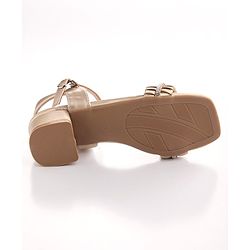 Pine Kids Sandals With Buckle Closure & Crystal Detailing - Golden
