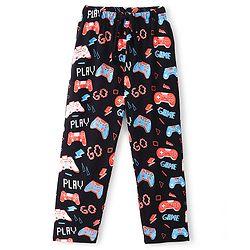 Pine Kids Half Sleeves Chest Printed Night Suit with All Over Printed Bottom - Black