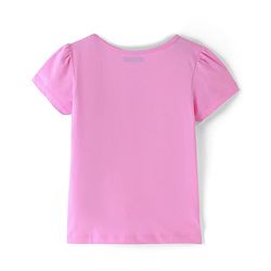 Pine Kids Half Sleeve Text Print & Polka Dot Night Suit - Pink & Navy Blue